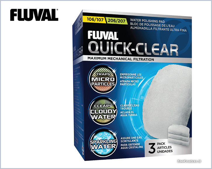 Fluval - Quick-Clear, Filtravimo audinys 106/206, 107/207 (3vnt.)
