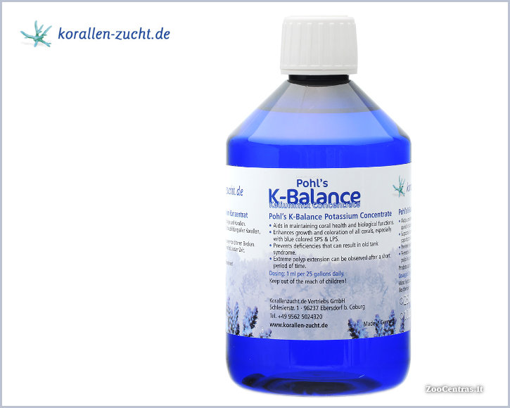 Korallen-zucht.de - Pohl's K-Balance, Kalio tirpalas 500 ml