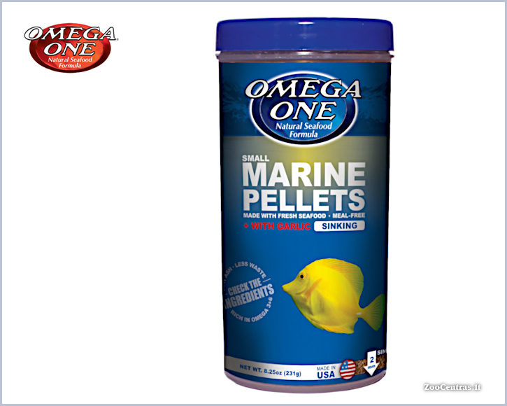 Omega One - Marine Pellets with Garlic, Žuvų pašaras 231 g